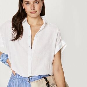Lauren Ralph Lauren Linen Dolman-Sleeve Button-Down Shirt 2X